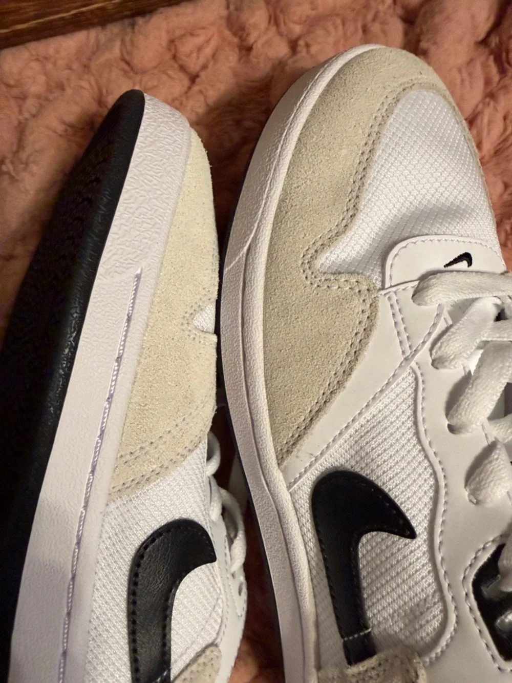 Nike White and Black Low-Top Sneakers/New without tag